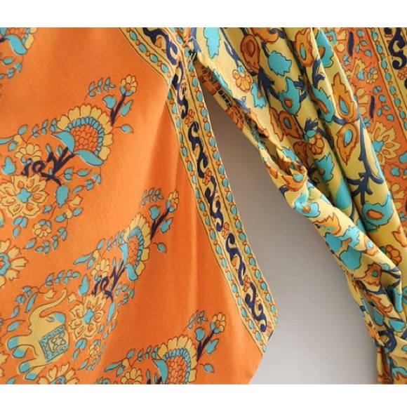 SOLD OUT Golden Fields Bohemian Kimono Wrap Robe - Picture 6 of 7